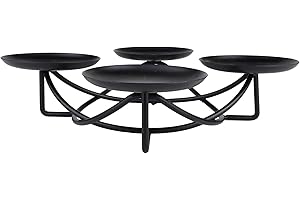 NEEDZO Double Ring Pillar Advent Wreath, Christmas Countdown Candle Holder, Holiday Centerpiece, 8.5 by 2.5 Inches