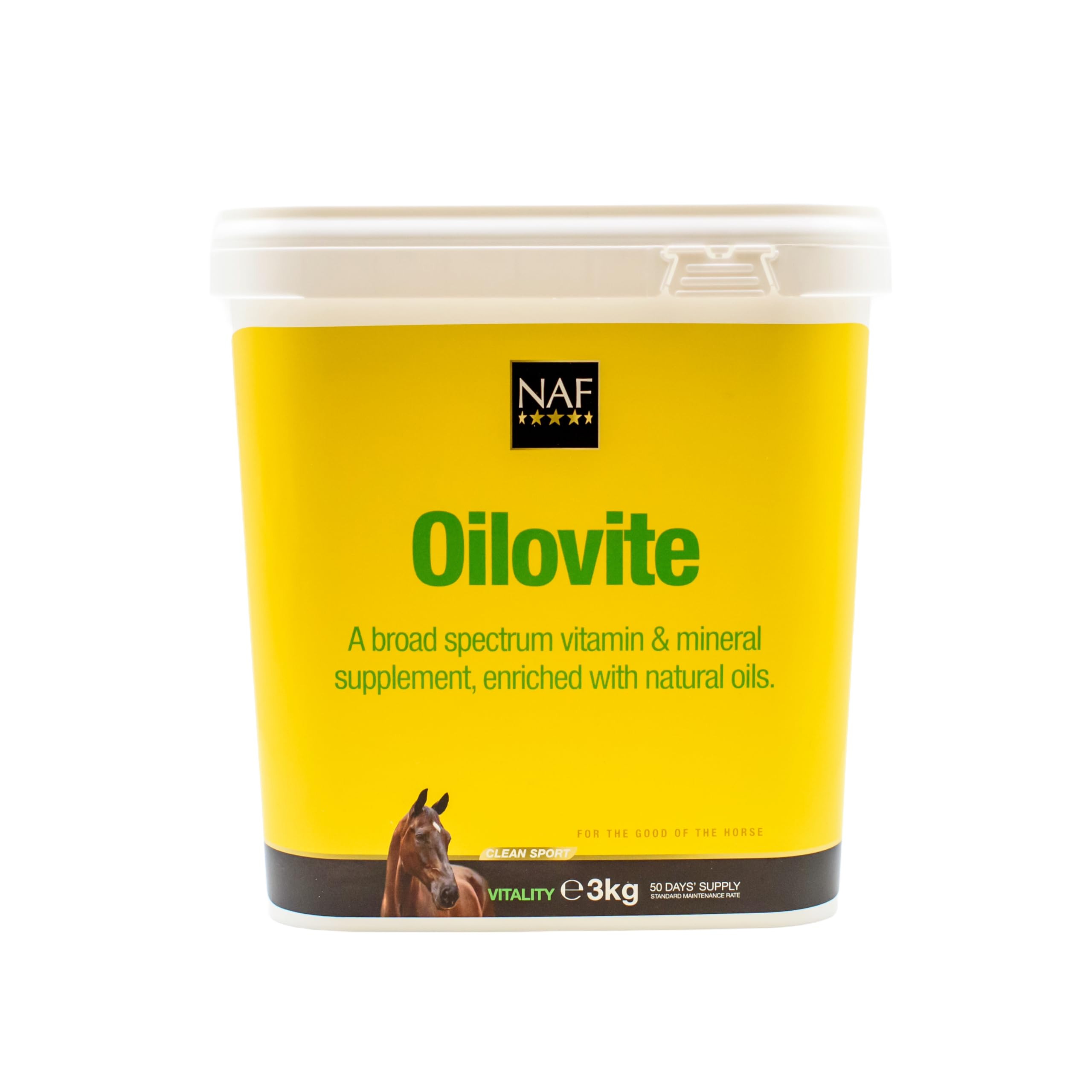 NAF Oilovite 3kg – Complete Vitamin & Mineral Supplement with Oils – Supports Overall Health, Condition & Vitality – Ideal for Horses on Low or Unfortified Diets
