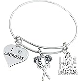 Infinity Collection - Lacrosse Charm Bangle Bracelet - Lacrosse Jewelry, LAX Gifts- Gift For Female Lacrosse Players