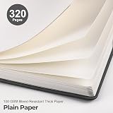 EMSHOI A5 Notebook Blank Journal 320 Pages 100gsm Leather Hardcover 14.5x21cm view 4