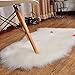 Faux Fur Sheepskin Rug Careu Soft Chair Cover Throw Rug for Lounge Bed Floor Bathroom,White (2.5ft×4ft)