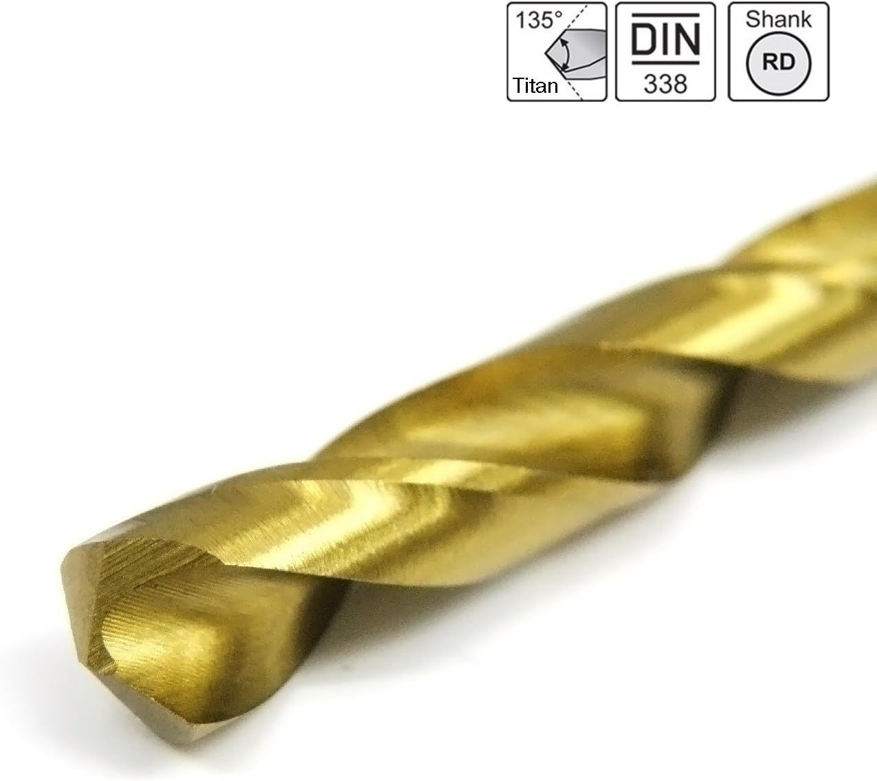 S&R Metal Drill Bit Set 1-10mm - 19-Piece HSS Titanium-Coated Bits, 19 pcs - 1-10mm, Set 19 Stk : 1,0 - 10 mm - Image 5