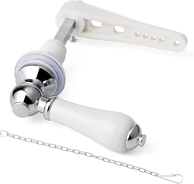 Weielt Ceramic Toilet Flush Handle Replacement Kit Zinc Alloy White