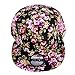 ZLYC Women Fashion Floral Print Adjustable Casual Snapback Baseball Cap Hat (Black)