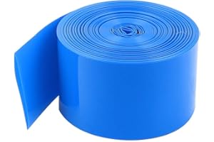 uxcell 10Meters 29.5mm Width PVC Heat Shrink Wrap Tube Blue for 1 x 18650 Battery