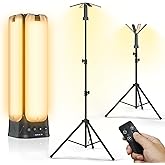 Clemas Camping Lights with Remote & Stand 8.2 Ft,14000 mAh Rechargeable Camping Lantern Tent Light, 6000 Lumen Magnetic Work Light,Portable Outdoor Light for Hiking,Camping,Emergency,Power Outages