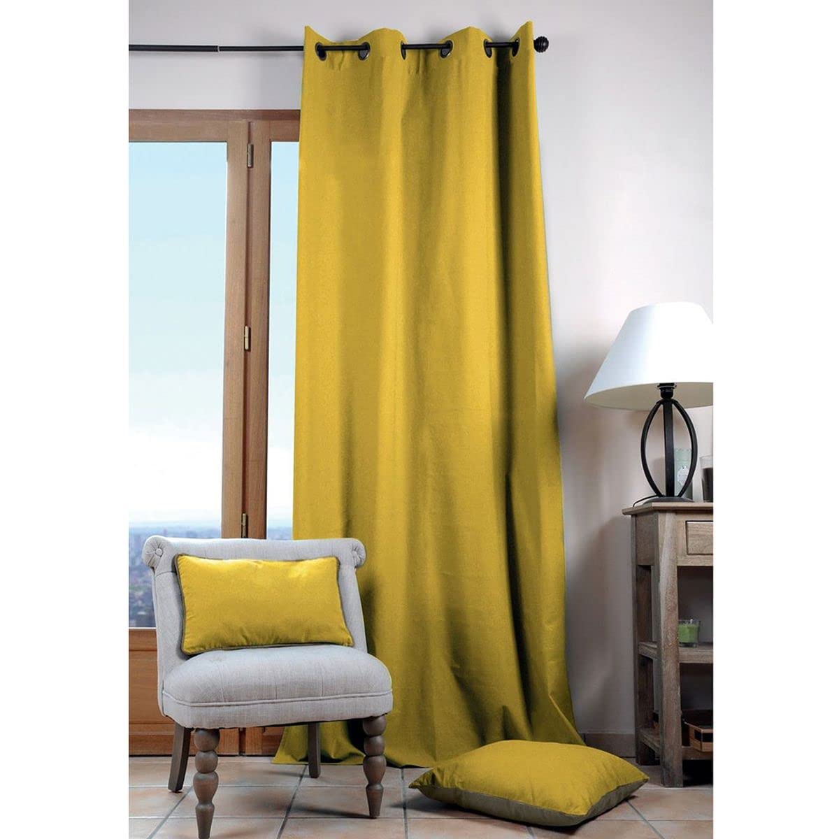 Lovely Casa Duo Plain Curtain 135 x 240 cm Mustard 135 x 240 cm