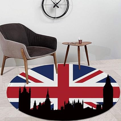 Amazon Com Tecbillion Union Jack Printing Round Mat