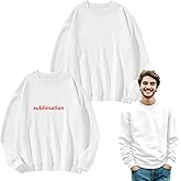 AiDiYGECO 2pcs sublimation crew neck sweatshirt white polyester blank crewneck sweatshirts hoodies men