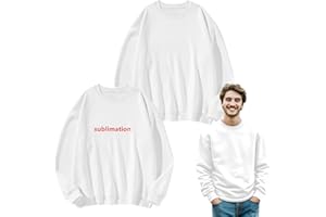 AiDiYGECO 2pcs sublimation crew neck sweatshirt white polyester blank crewneck sweatshirts hoodies men