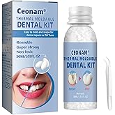 Tooth Repair Kit - Teeth Replacement Kit for Temporary Restoration of Missing & Broken Teeth Replacement Dentures, DIY Heat F
