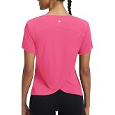 baleaf Women's Athletic Tops Short Sleeve Workout Shirts | Quick Dry, Moisture-wicking, Breathable, Lightweight, Stretchy, Sun Protection, Crew Neck, for Running, Gym, Tennis, Yoga