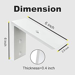 Countertop Support Bracket 2 Pack White 3/8" Thick