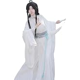 YKIALU Xie Lian Cosplay Hanfu Costume, White Cotton Robe, Ancient Chinese Style