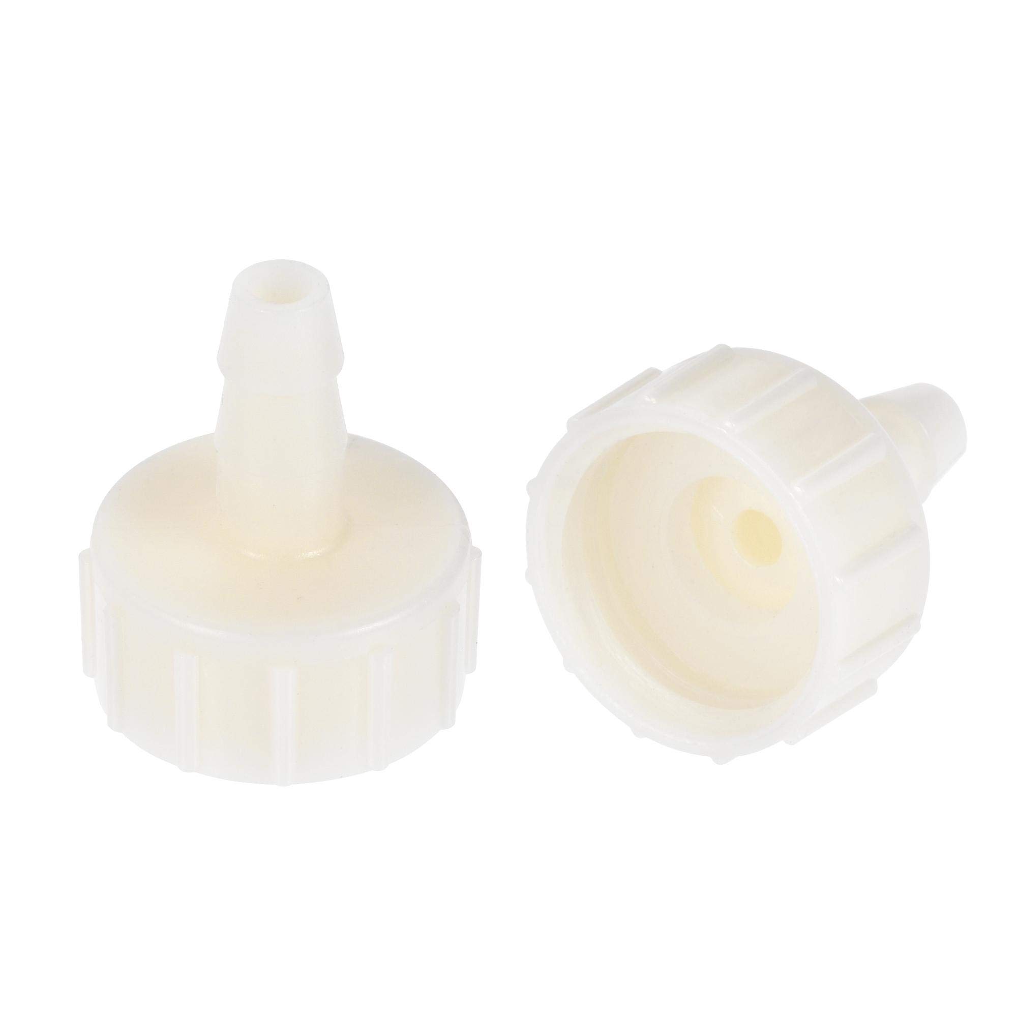 sourcing map ABS Hose Barb Fitting Coupler, 6mm Barb x G1/2 Female Thread Pipe Adapter, White 2Pcs