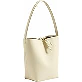 Premium Full-Grained Leather Bucket Bag with Credit Card Wallet for Women, Genuine Calfskin Tote Bag, Cotton Insert Pocket