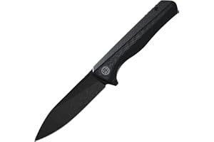 Petrified fish PF818,3.54" D2 Blade,104g G10 Handle Flipper Folding knife (Carbon fiber with G10 handle, Black stonewashed)
