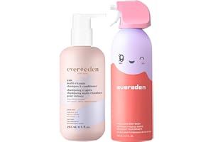 Evereden Kids Shower Essentials Set: 2-in-1 Kids Shampoo and Conditioner + Cloud Body Wash - Gentle Cloud-Like Toddler Body Wash & Gentle Shampoo-Conditioner - Clean & Vegan Skin Care
