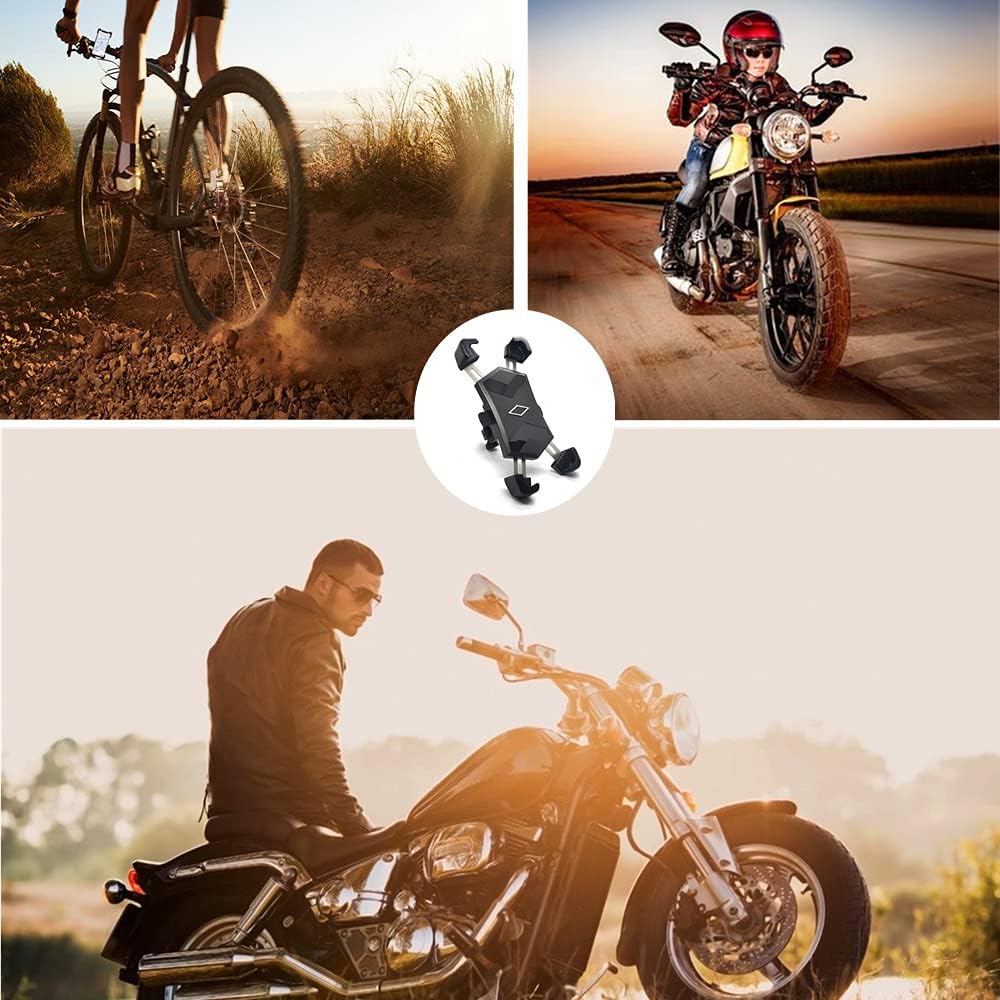 Bike Phone Mount -Motorcycle Phone Mount，360° Rotation Adjustable Bike Holder for iPhone 12 Pro Max, Galaxy S10 and 4.5"- 7.2" Cellphone