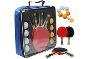 MAPOL Quality Ping Pong Paddle Set - 4 Professional Table Tennis Rackets/Paddles - 8 Premium 3-Star Balls, Portable Cover Case Holder Included