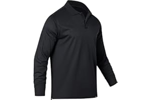 FUXERT Men's Long Sleeve Polo Shirt Athletic Golf Polo Shirts for Men Quick-Dry Performance Casual Collared Shirts