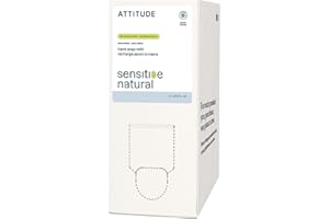 ATTITUDE Gentle Hand Soap for Sensitive Skin, Made in Canada, EWG Verified, Enriched with Oats, Dermatologically Tested, Vega