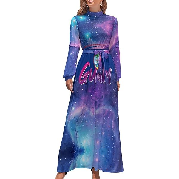Amazon.com: Galaxy Wolf Maxi Dresses for Women Long Sleeve Dress Casual  Loose Party Dress : Clothing, Shoes & Jewelry