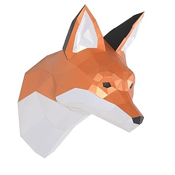 Endark Fox Paper Trophy Origami Animal Kit Diy Papercraft 3d Animal Head Wall Mounted