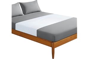 VOREEK Grounding Fitted Sheets for All Mattress Sizes, 10% Silver Fiber+90% Organic Cotton, Grounded Connected Earth Sheet Enjoy Grounding Effects, (White 104.3" x 23.6") Grounding Cord Included