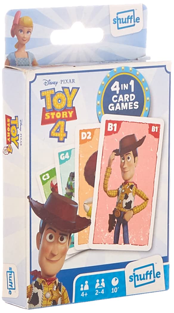 Shuffle Toy Story 4 Card Games For Kids - 4 in 1 Snap, Pairs, Happy Families & Action Game, Great Gift For Kids Aged 4+