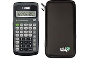 TEXAS INSTRUMENTS TI 30 XA Scientific Calculator + WYNGS Protective Case Black