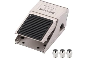 GKEEMARS Pneumatic Foot Pedal Valve FV-420 1/4” NPT Threaded Rubber Nonslip Pressure Control Foot Switch Pedal 2 Position 4 Way