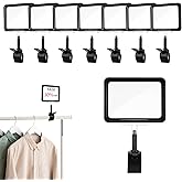 Zyghjort 7 Pack Black Sign Holders With Clamp, Acrylic Price Tag Clips, Rotating Retail Display Stand for Shelves, Vendor Booth, Supermarket, Rack Card Holder, Multipurpose Swivel Signage