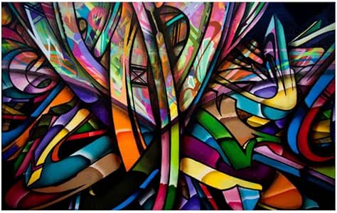 Rjunjie Pintura Abstracta Arte de la Pared Graffiti Colorido Arte de la