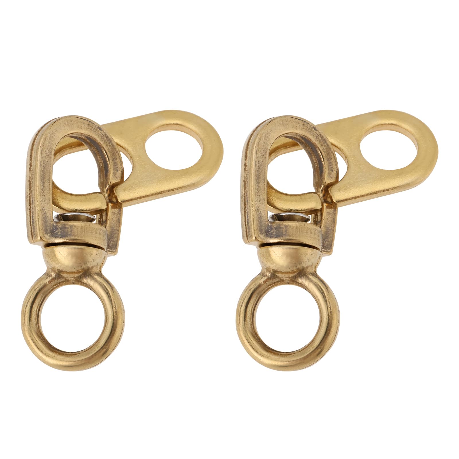 YINETTECH 2 PCs Brass Boate Flagpole Swivels 77mm Flag Pole Accessories for Connecting Flags Flag Pole Mounting Ring Clips Gold