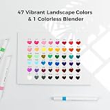 Ohuhu 48 Colour Alcohol Markers Brush & Chisel Tips Dual-Tip Set view 3