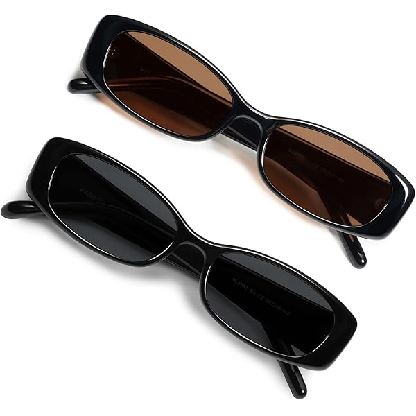 Retro Rectangle Polarized Sunglasses for Women Men 90s Amazon.com: VANLINKER Retro Rectangle Polarized Sunglasses  main image 2