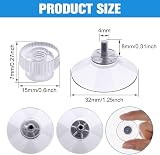 flintronic 6 PCS Suction Cups 32mm Clear Window Suckers Knurled Nut view 2