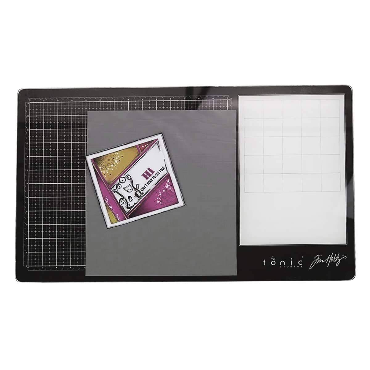 Tim Holtz Media Grip Mat - Non-Slip Reusable Silicone Pad for Stamping, Inking, and Crafting - Compatible with Glass Media Mats, 12 x 10.5 Inch