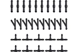 JIEYAO 30 Pcs Windshield Wipers Hose Connectors, 2-Way + 3-Way I/T/Y 3 Type Windshield Hose Kit Water Washer Pipe Adapter Universal Wiper Fluid Windscreen Jet Tubing for Universal Car Washer Nozzles