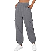 Trendy Queen Womens Cargo Sweatpants Oversized Fleece Joggers Baggy Athletic Pants with Pocket