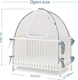 Baby & Beyond Baby Bed Tent Safety Net with Zippers Durable Mesh See-Through 360 view 5