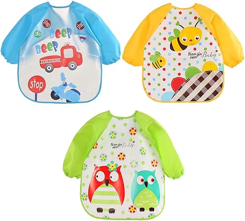 long sleeve feeding bib