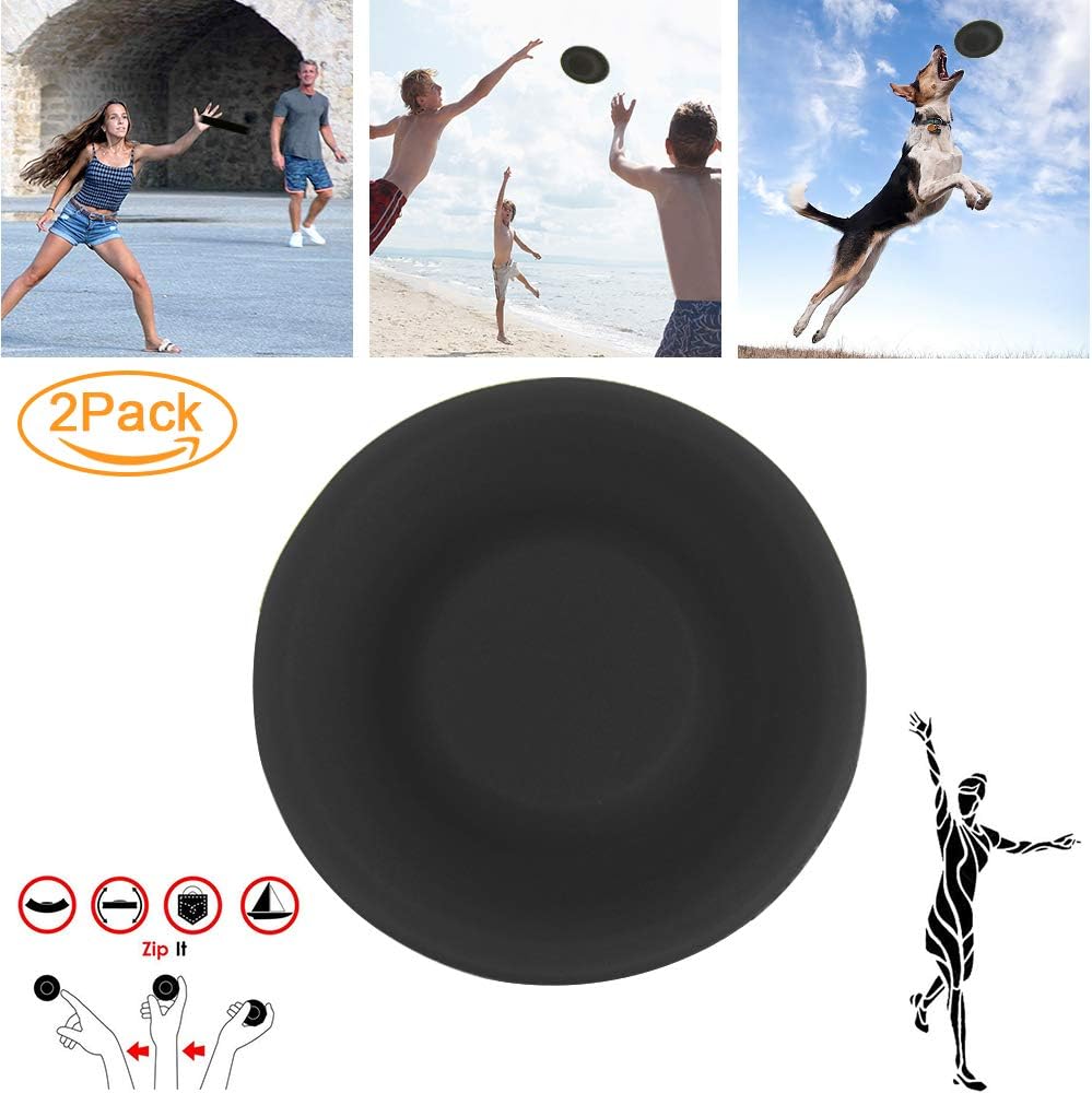 YQHbe Mini Frisbee, Flying Discs 2019 Zip Chip Creative Hand-push UFO Pocket Flexible Soft Spin in Catching Game for Adults and Kids- 2PCS
