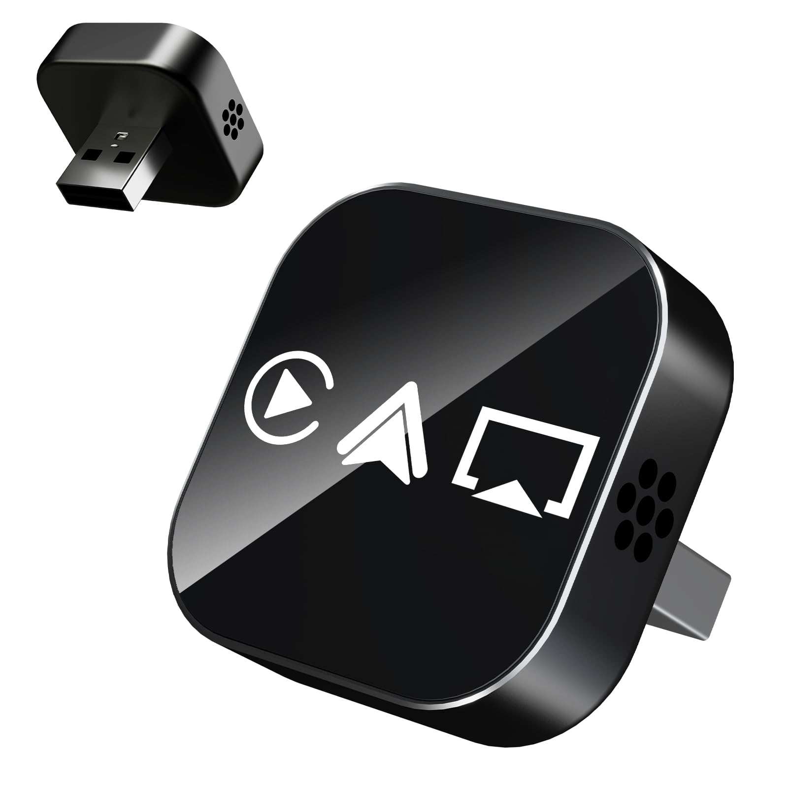 Photo 1 of 3 in 1 Screen Mirroring Wireless CarPlay Adapte, 2026 Upgraded Wired to Wireless for Apple CarPlay & Android Auto & AirPlay, Mini USB Design Car Play Adapter with Type-C Extension, Plug and Play