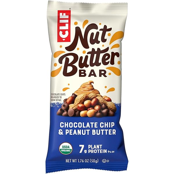 CLIF NUT BUTTER BAR – CHOCOLATE CHIP & PEANUT BUTTER – FILLED ENERGY BARS – NON-GMO – USDA ORGANIC – PLANT-BASED – LOW GLYCEMIC – 1.76 OZ. (5 PACK)