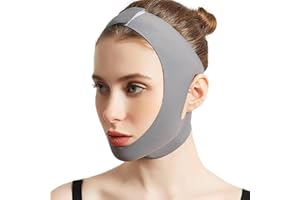 Ceoyiler Reusable Chin Strap for Women Breathable Traceless V-Line Mask Face Lifting to Prevent Sagging（Grey） (L)