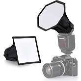 NEEWER NS5P Upgraded Flash Diffuser Speedlight Softbox Foldable 2 Pack | 5.9"/15cm Octagon, 6"x5" Rectangular, for Z2 Z1 V1 Round Head Flashes, Compatible with Godox Sony Nikon Canon Flash