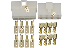 Lsgoodcare 360Pcs 6.3MM 8 Pin Way Auto Electrical Wire Cable Connector Male Female Socket Plugs Terminal Set for Car/Motorcycles/Boat