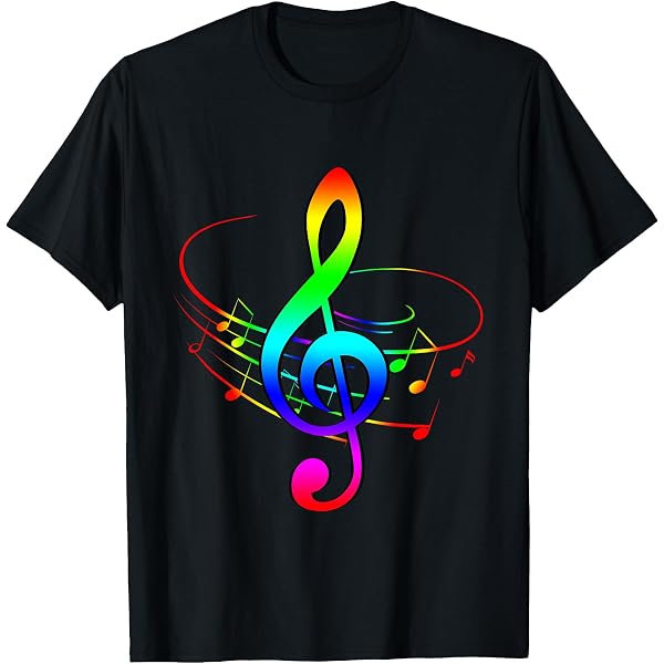 Amazon.com: Retro Colored Music Notes Design for Musicians T-Shirt